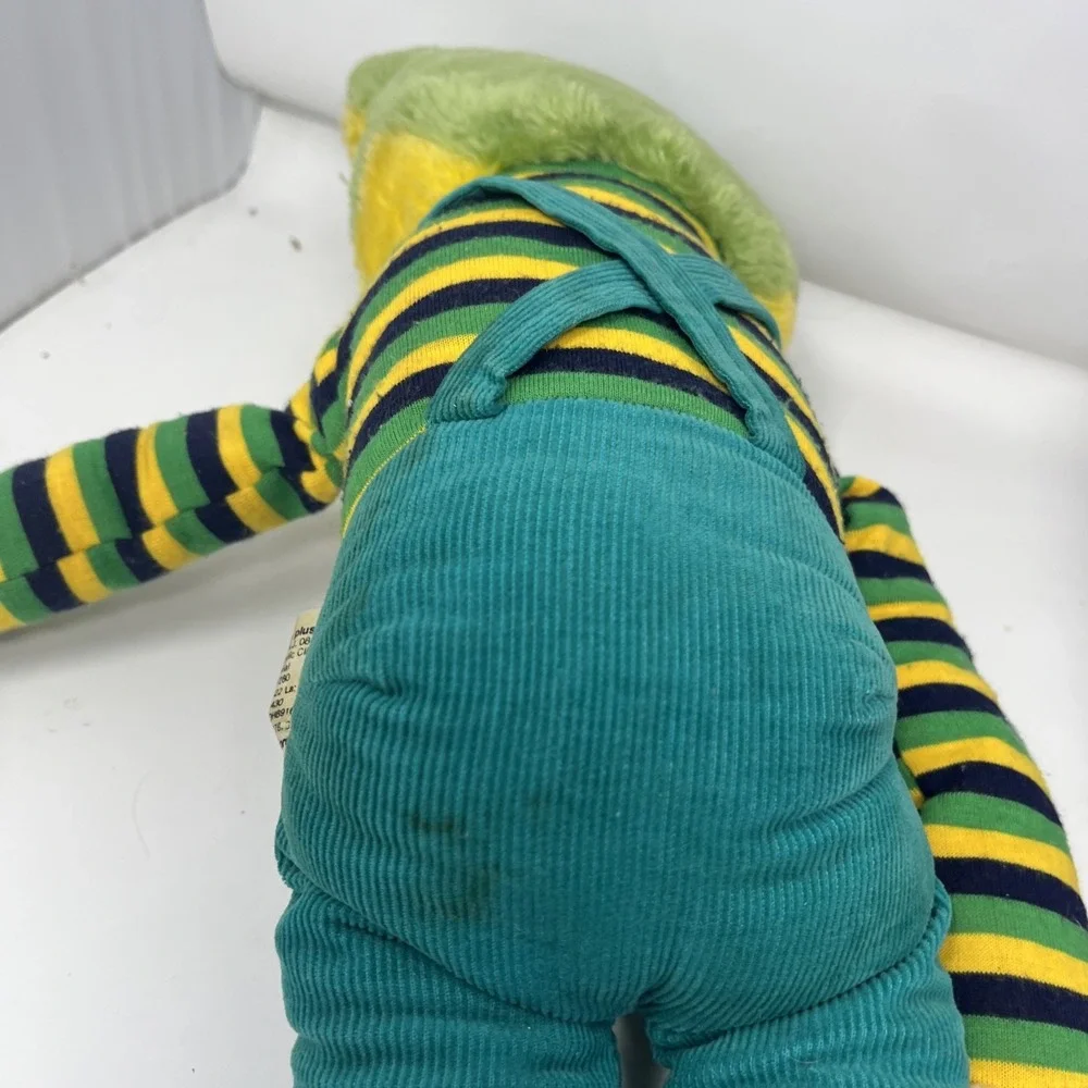 Vintage Personality Plush Lot Frog + Dog Knee Hugger Overalls 23